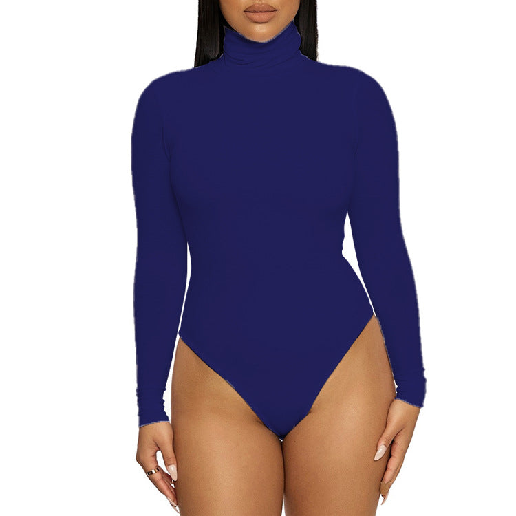 Autumn Winter Base Base Women Clothing Simple Turtleneck Long Sleeve Slim Bodysuit Bodysuit
