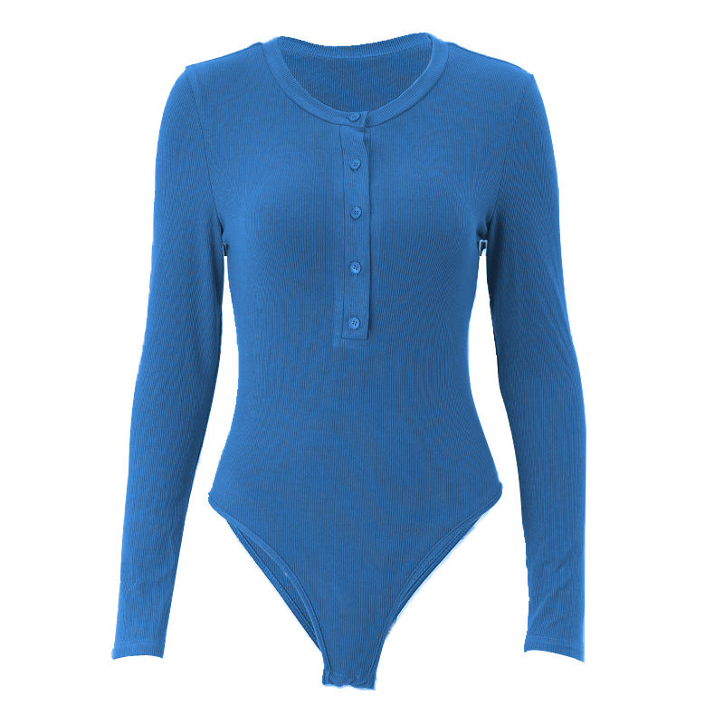 Autumn Women Sexy Sexy Breasted Elegant Slim Jumpsuit Bottoming Shirt