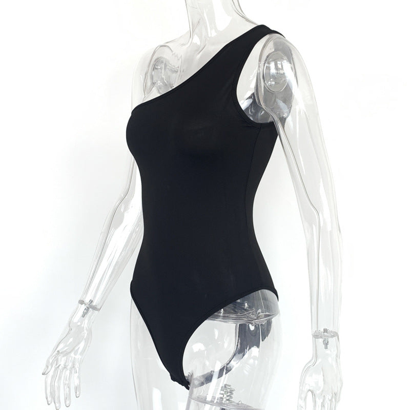 Summer Sexy Nightclub Women Sleeveless Shoulder Tight Open Casual Bodysuit Bodysuit
