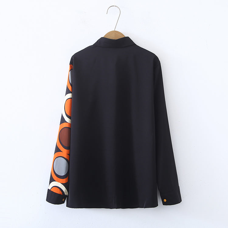 Women Spring Fall Casual Office Regular Long Sleeve Geometric Shirts