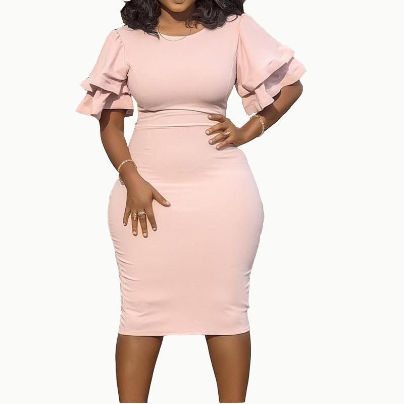 Plus Size Popular Office Slim Fit Patchwork One Step Skirt Dress