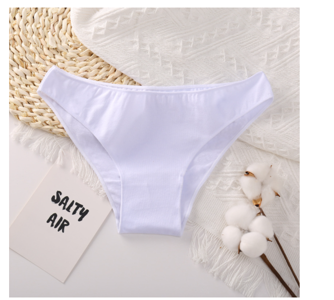 Women's Solid Color Cotton Briefs