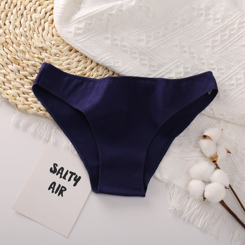 Women's Solid Color Cotton Briefs