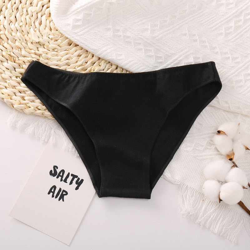 Women's Solid Color Cotton Briefs