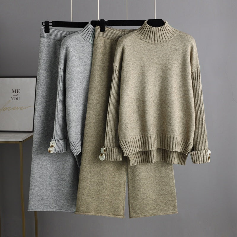 Autumn Winter Knitting Suit Women Trendy Loose two piece set