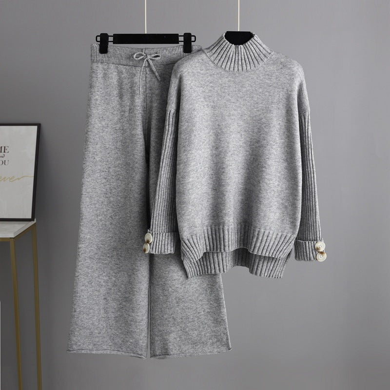 Autumn Winter Knitting Suit Women Trendy Loose two piece set