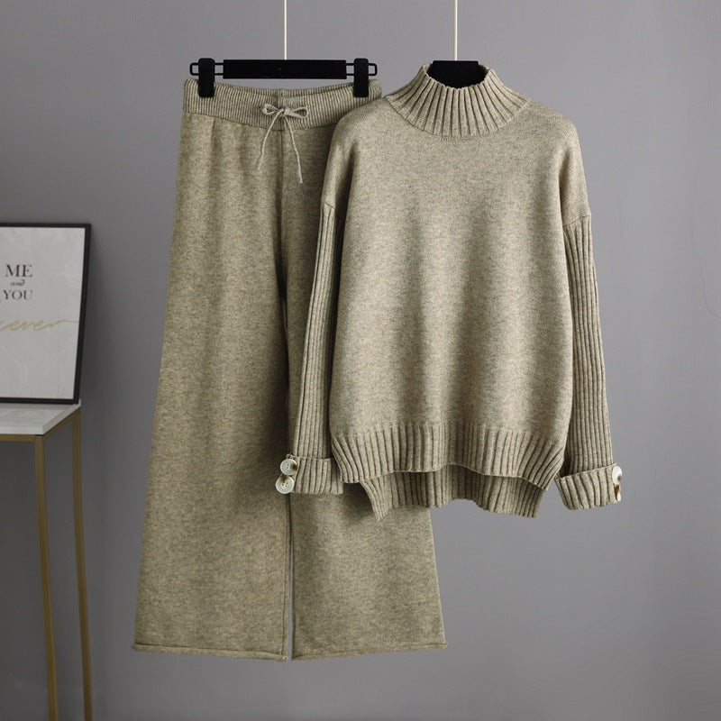 Autumn Winter Knitting Suit Women Trendy Loose two piece set
