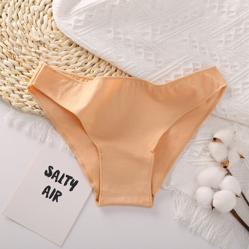 Women's Solid Color Cotton Briefs