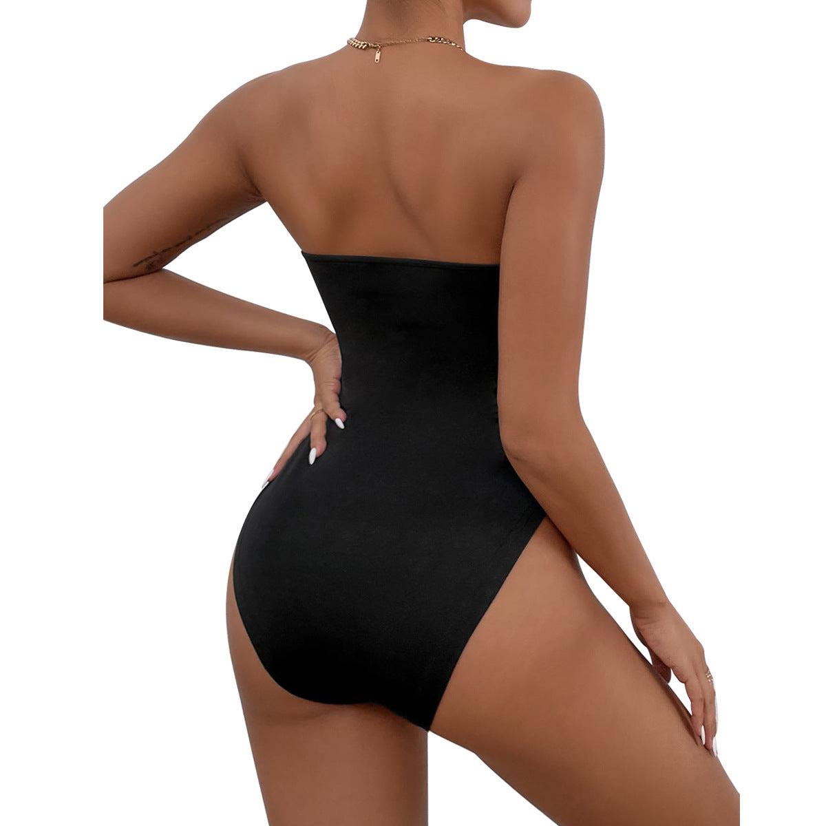 Three-Dimensional Slim Fit Bodysuit Basic Strapless Tube Top Bodysuit Women