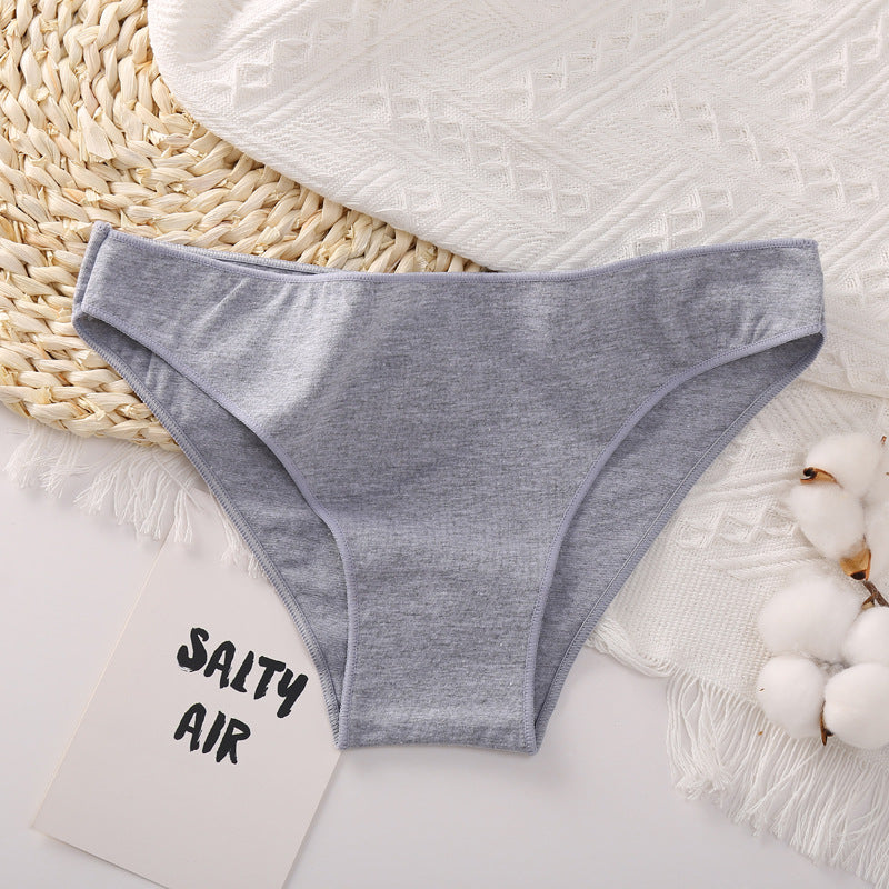 Women's Solid Color Cotton Briefs