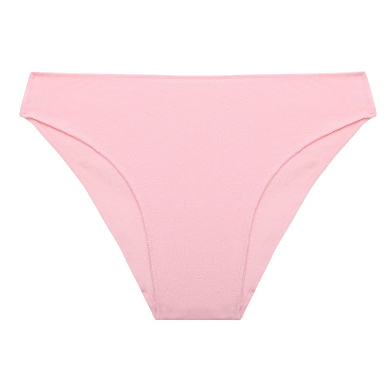 Women's Solid Color Cotton Briefs