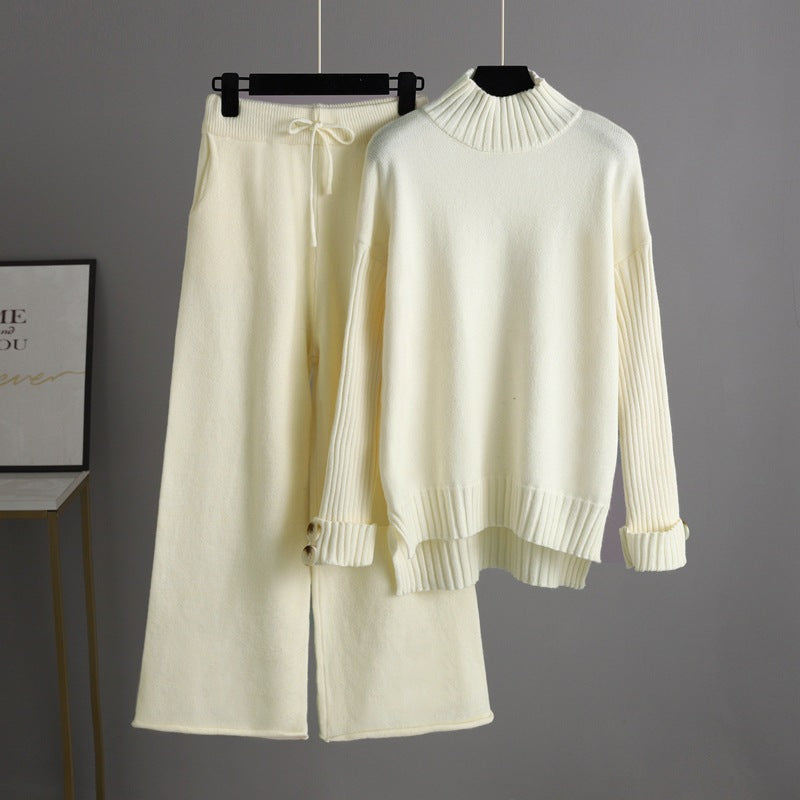 Autumn Winter Knitting Suit Women Trendy Loose two piece set
