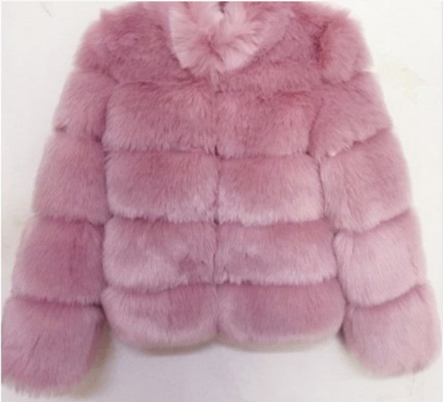 Autumn Winter Faux Fur Women Hooded Mid-Length Slim Fit Fox Fur Fur Coat Women