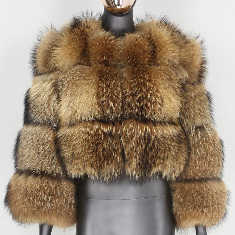 Fur Coat Imitation Raccoon Fur Fur Stitching Women Fur Coat