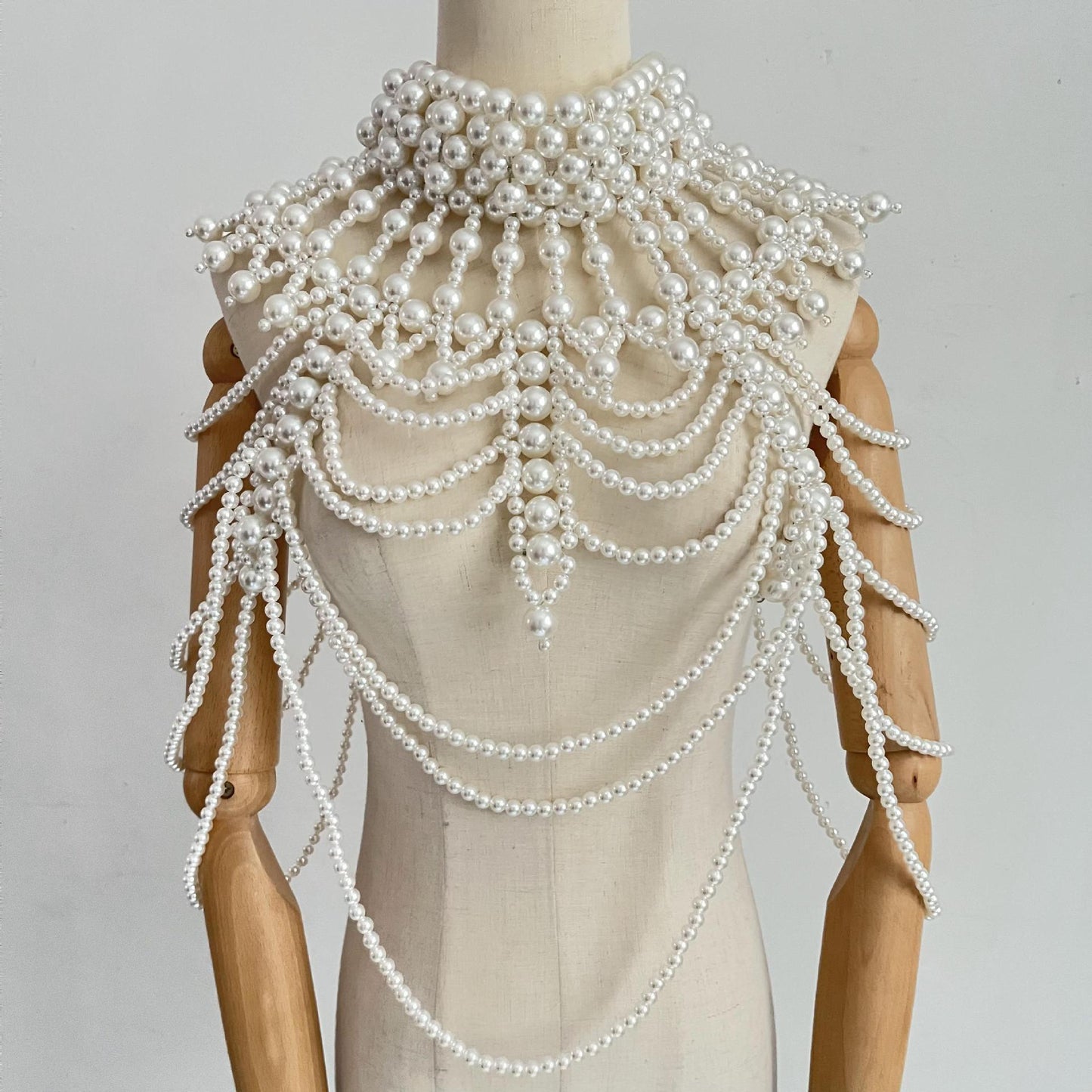 Pearls Body Cha Formal Dress Accessories Wedding Shawl Women Exaggerated Handmade