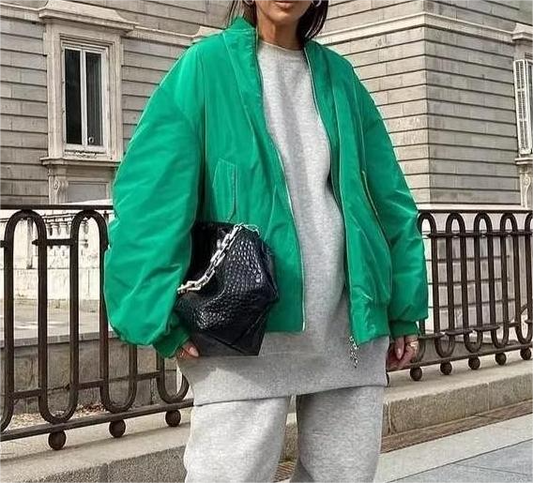 Fall Women Clothing Loose Casual Long Sleeve Jacket Cotton Coat