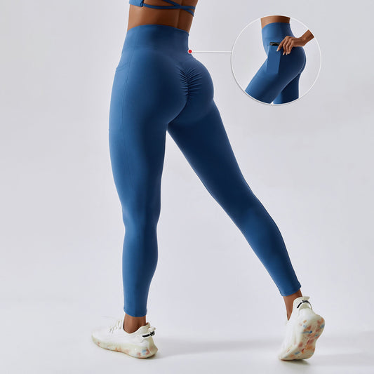 Quick Drying Fitness Pants Criss Cross Waist Head Skinny Running Sports Pants Women