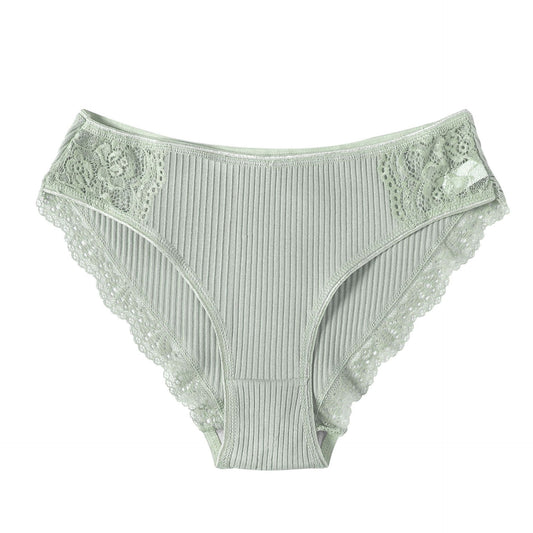 Striped Cotton Lace Panties  Women Underwear