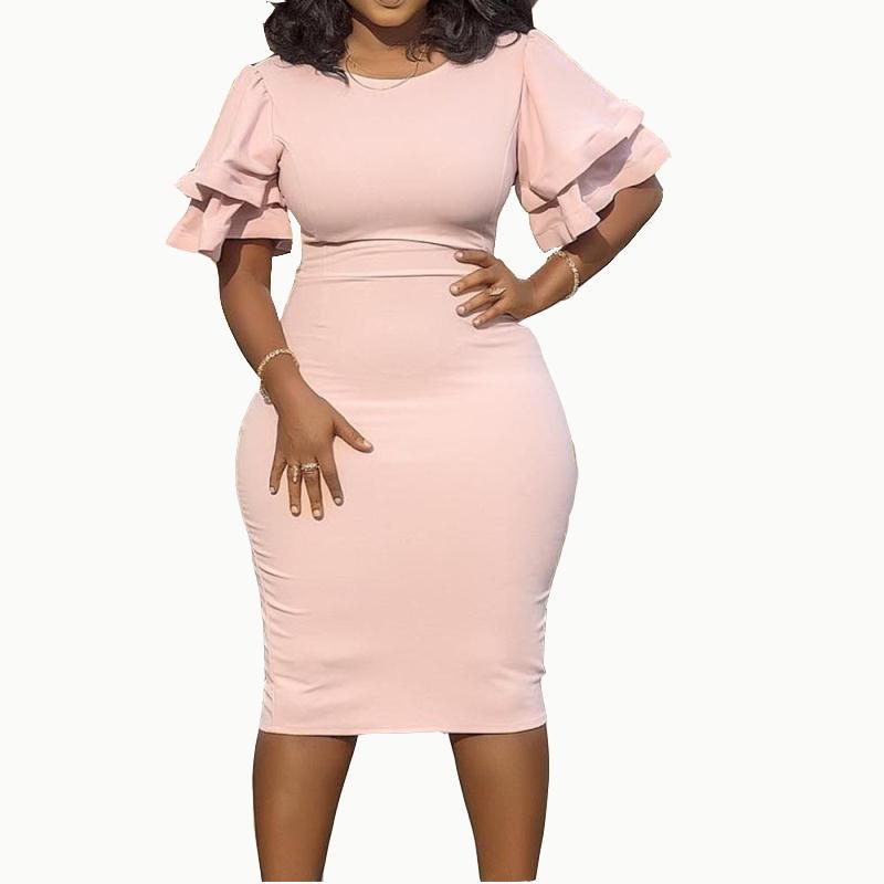 Plus Size Popular Office Slim Fit Patchwork  One Step Skirt Dress