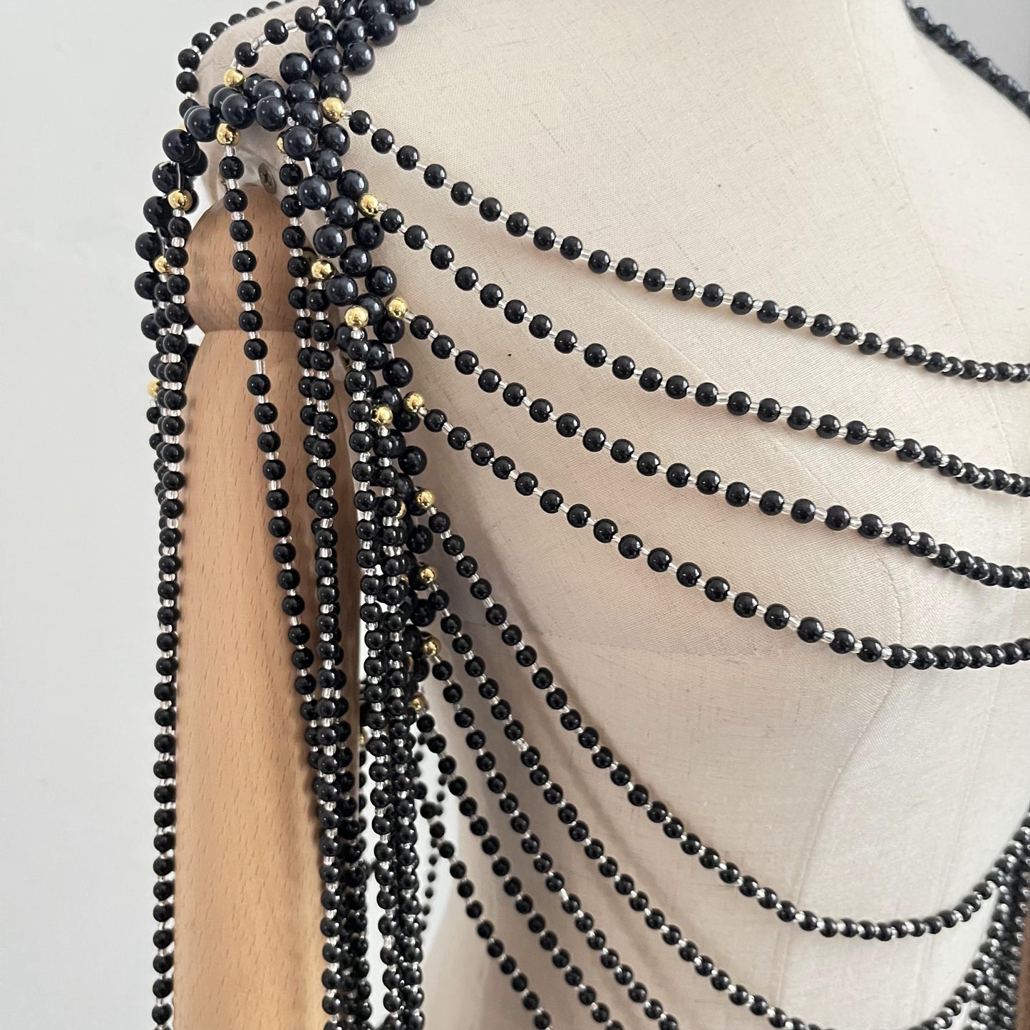 Ornament Pearl Bra Multi Layer Handmade Beaded Back Chain Dress Blouse Bridal Shawl Wedding Accessories