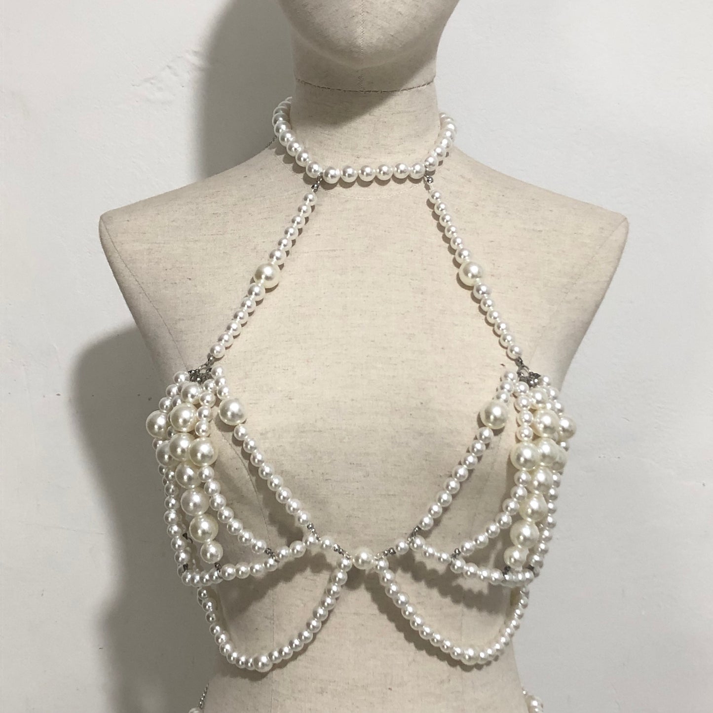 Pearl Body Cha Sexy Backless Chest Necklace Sexy Bikini Chain Women Outer Wear Clothing Waist Chain Handmade