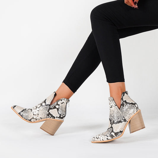 Leopard Print Short Boots for Women