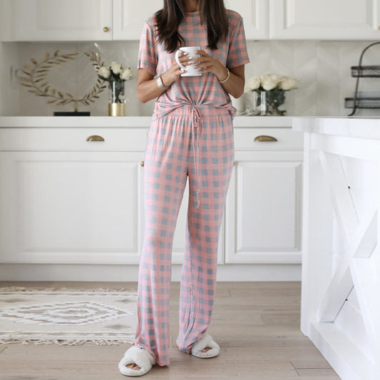 New Women Clothing Printed Two Piece Suit Pajama Set Pajamas