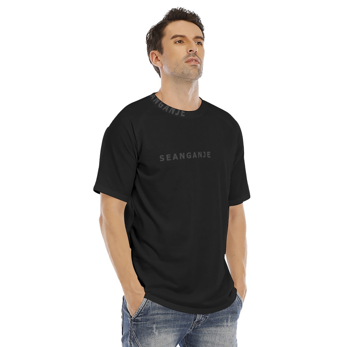 SEANGANJE  Men's O-neck Short Sleeve T-shirt