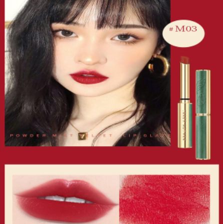 HEYXI Han Yuanxi Retro Velvet Small Thin Tube Lipstick Matte Matte Lipstick Waterproof, Sweatproof And Easy To Color Explosive Style