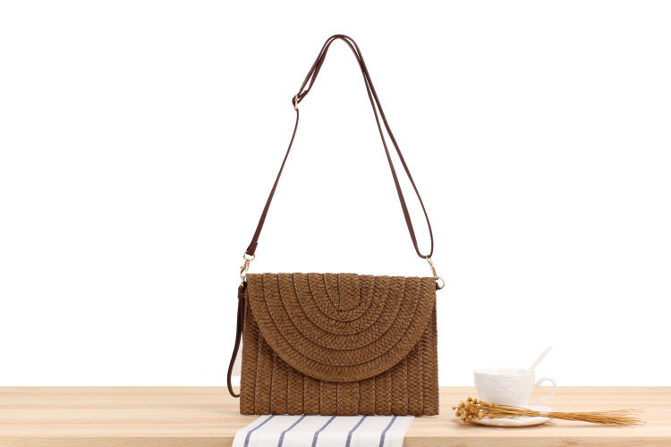 Simple Handmade Paper Braid Straw Bag Multi-Purpose 9