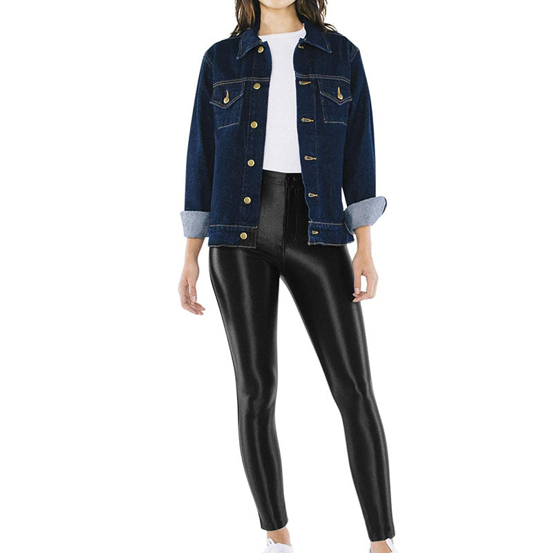 Metallic Leather Pants Shiny Patent Leather Body Shaping Belly Contraction Hip Lifting Pants