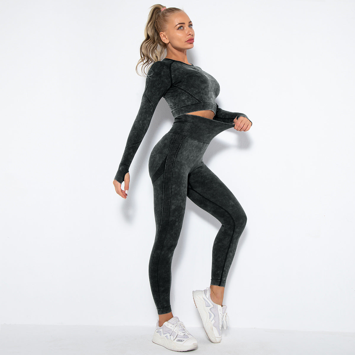 Seamless Washed Peach Hip Raise Yoga Suit Sports Running Workout Outfit Sexy Yoga Pants