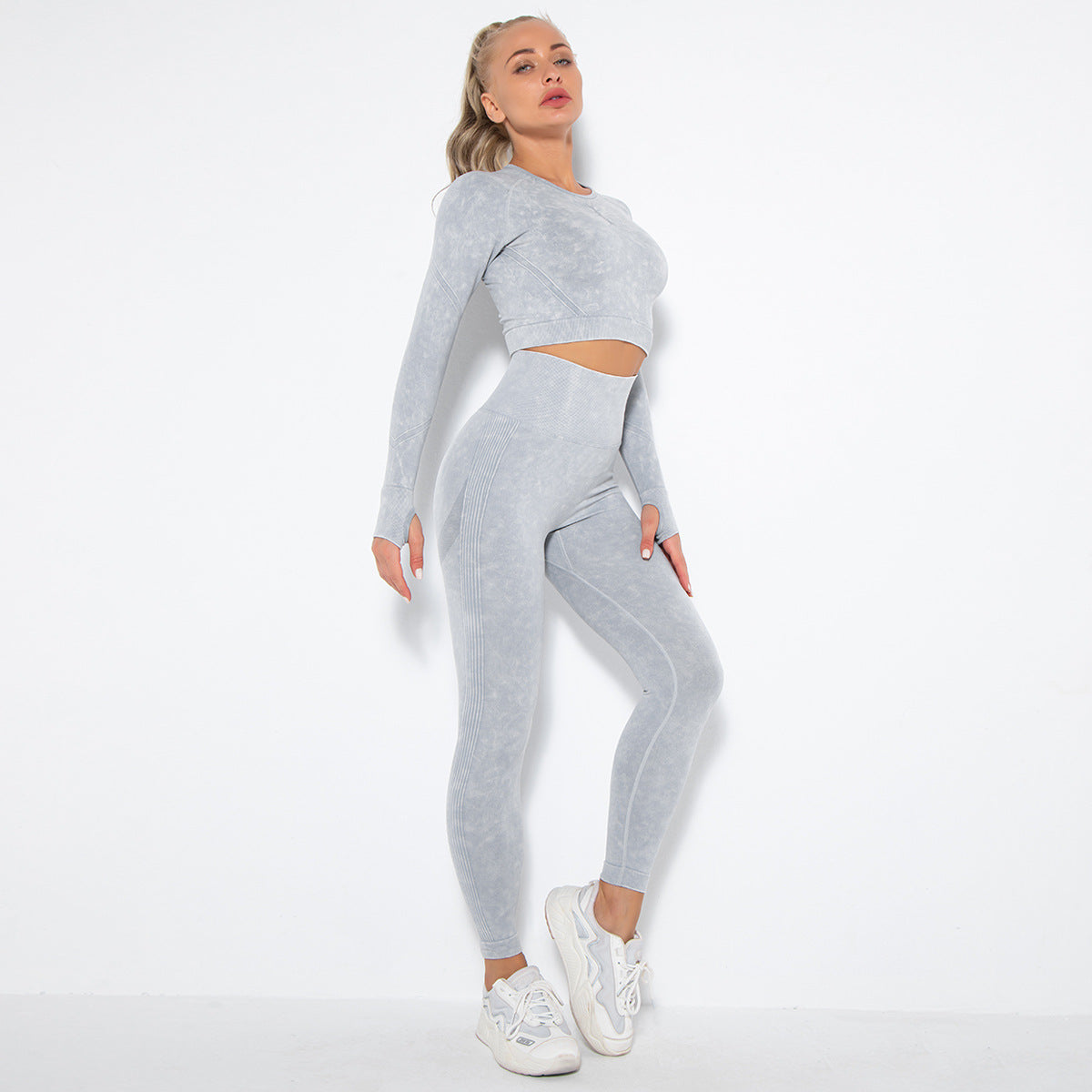 Seamless Washed Peach Hip Raise Yoga Suit Sports Running Workout Outfit Sexy Yoga Pants