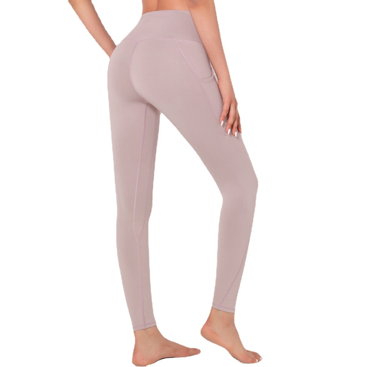Spot Lulu New High Waist Hip Lift Nude Feel Yoga Pants Women  Solid Color Quick-Drying Tight Sportswear Running Fitness Pants