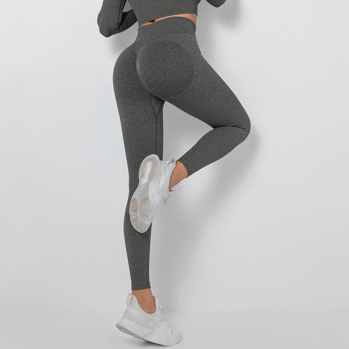 Seamless Knitted Thread Moisture Wicking Yoga Pants Exercise Workout Pants Sexy Peach Hip Tight Leggings