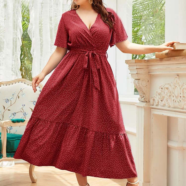 Plus Size Waist Tight Pullover Office Maxi Dress Middle East Women Dress