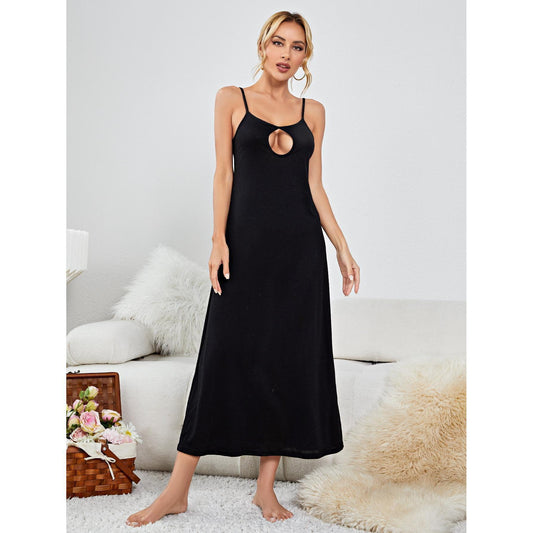 Spring Summer Strap Maxi Dress Sexy Suitable Daily Wear Ladie Homewear