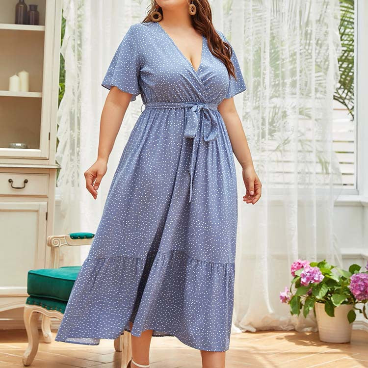 Plus Size Waist Tight Pullover Office Maxi Dress Middle East Women Dress