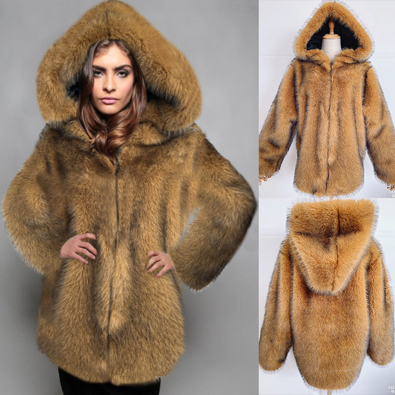 Faux Fur Coat Mid Length Faux Fur Western Fur Coat