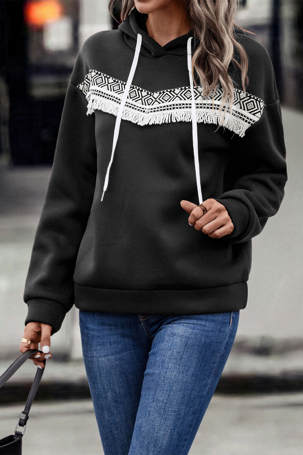 Autumn Winter Women Clothing Hooded Lace Casual Hoodie