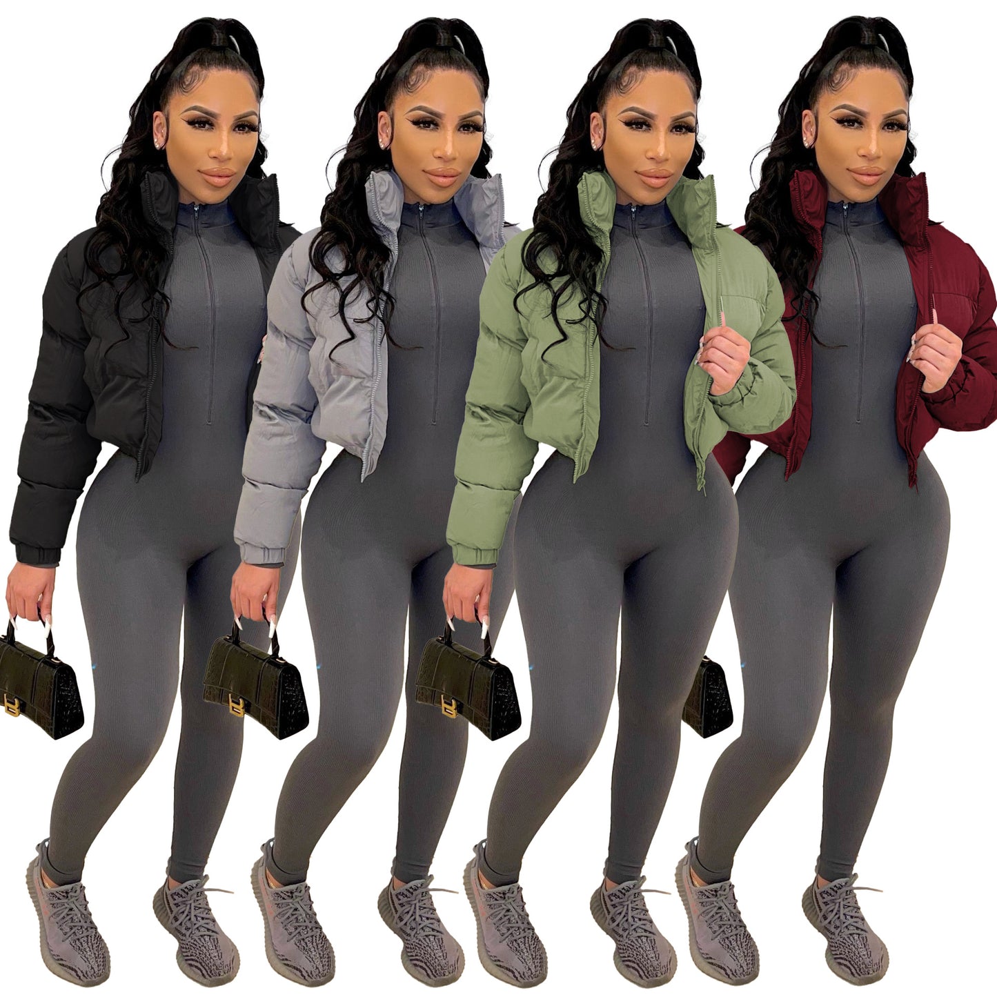 Fall Winter Women Cotton Clothes  Short Women Cotton Padded Clothes Jacket