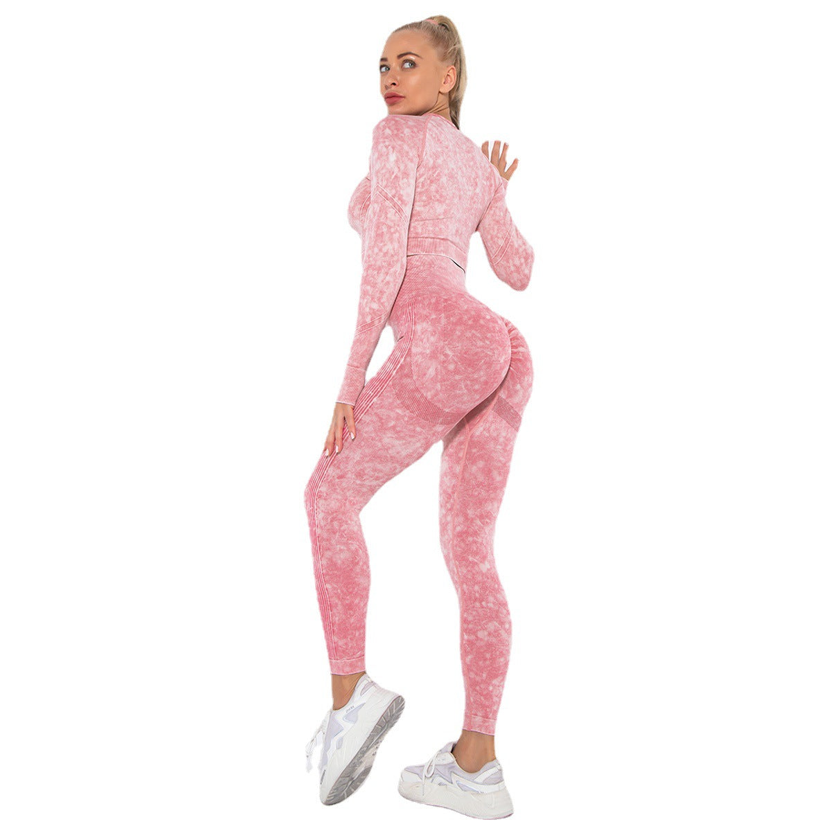 Seamless Washed Peach Hip Raise Yoga Suit Sports Running Workout Outfit Sexy Yoga Pants