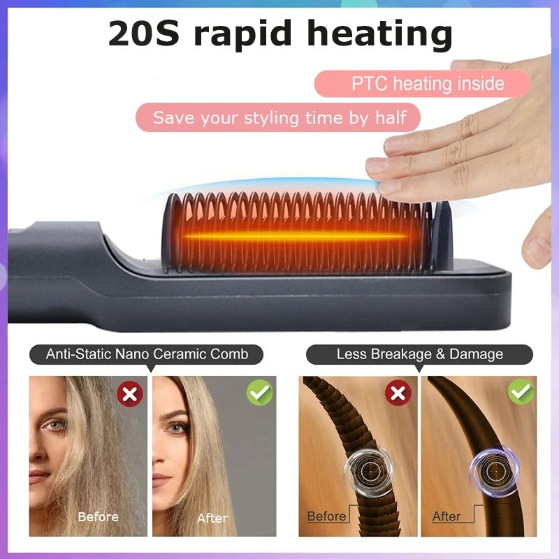 New Product Straight Hair Comb LCD Display