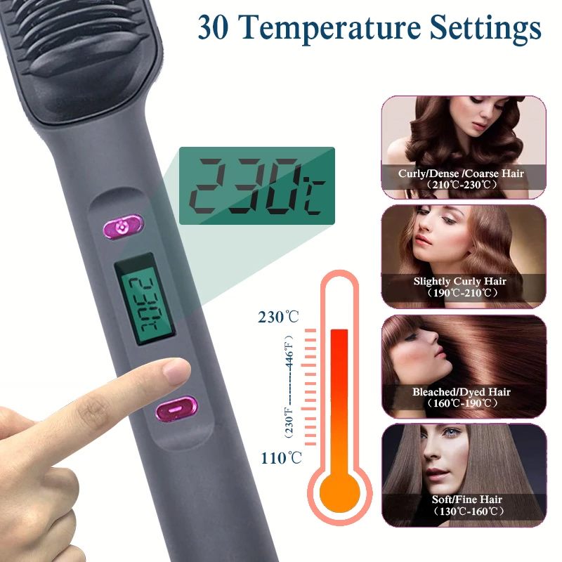 New Product Straight Hair Comb LCD Display